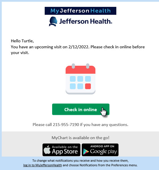 MyJeffersonHealth eCheckIn For All Jefferson Health